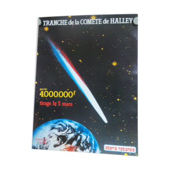 Affiche originale loterie nationale tranche de la comete de Halley 1986