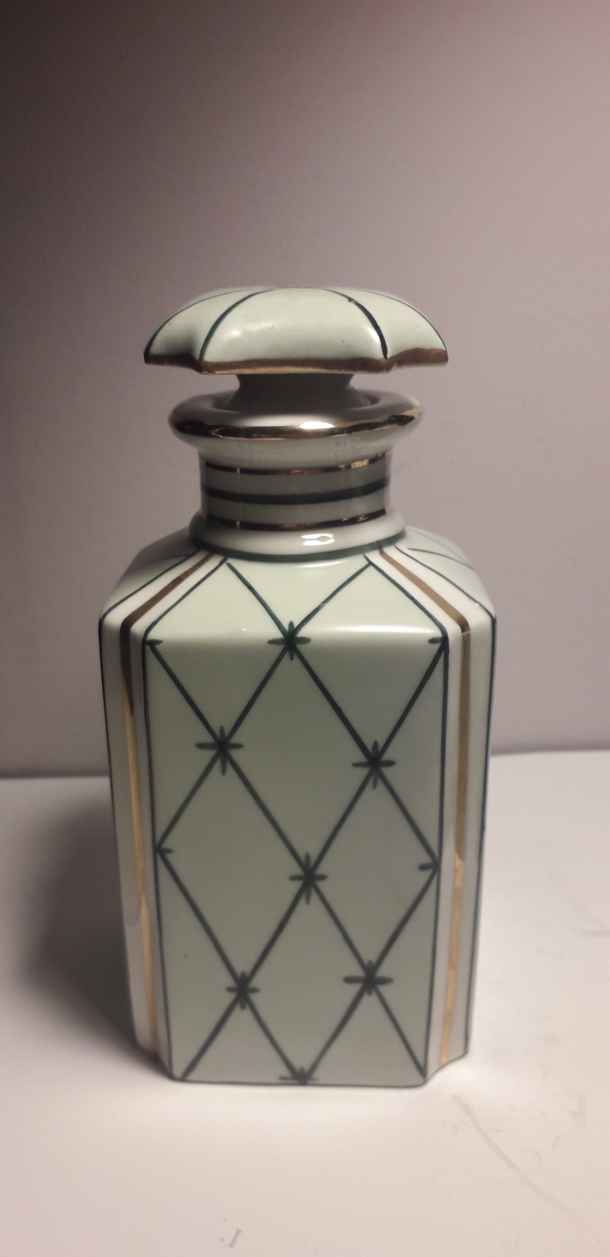Set of 3 bottles in Limoges Art Deco porcelain