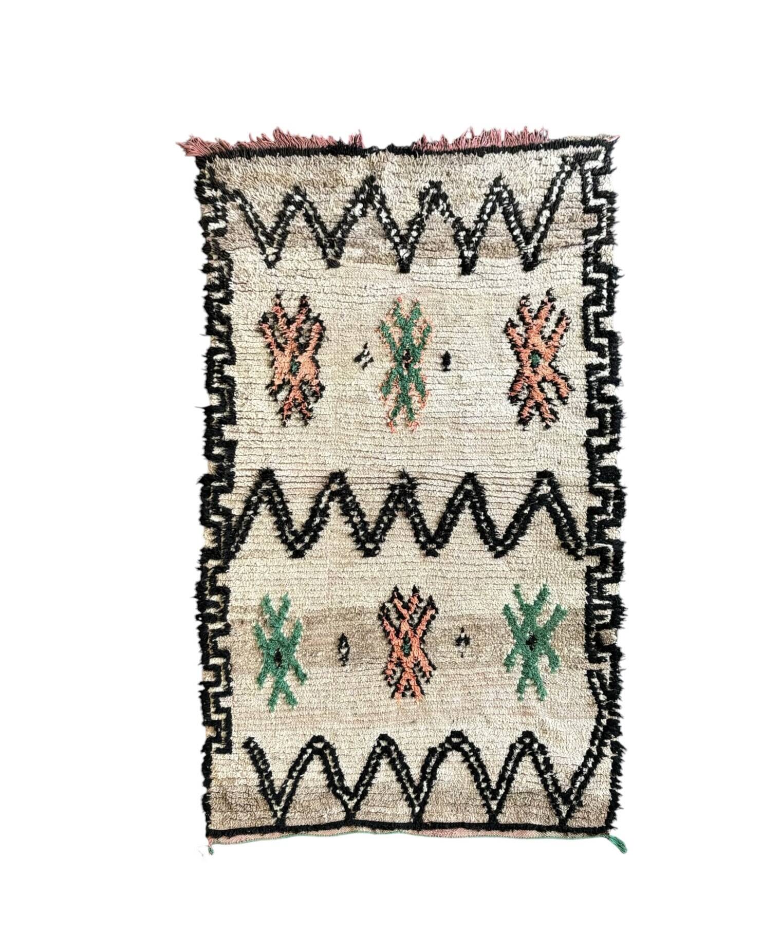 Small azilal rug colorful berber crafts