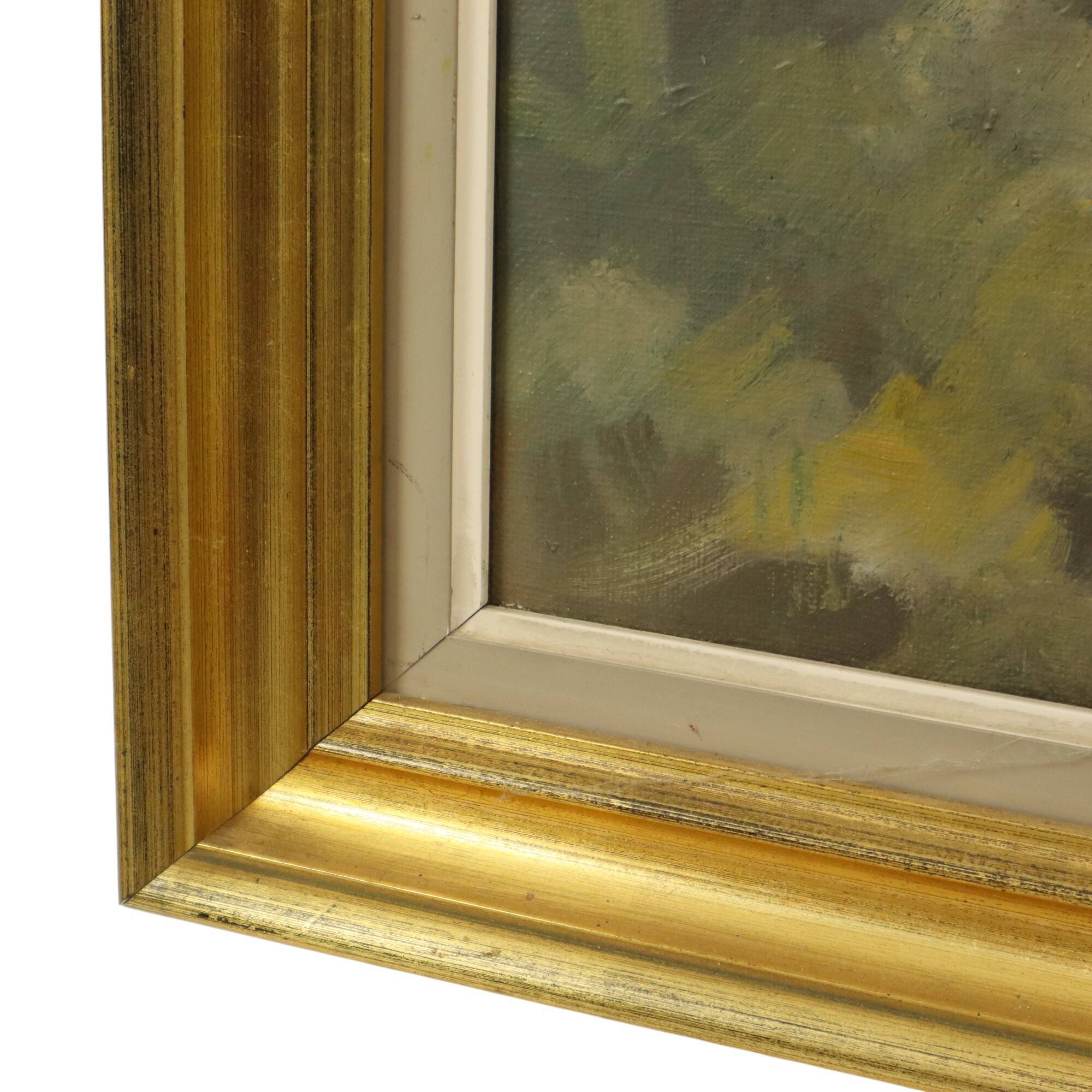 Flowers Bouquet Still Life Painting Oil on Canvas Framed Signed
