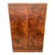 Armoire en placage de noyer restaurée d'influence Art Déco, années 1930