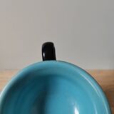 Set of 4 vintage ceramic bar cups blue pink black