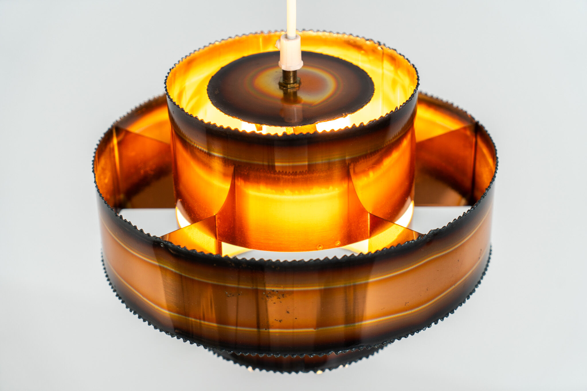 Brutalist burnt copper pendant by Svend Aage Holm Sørensen