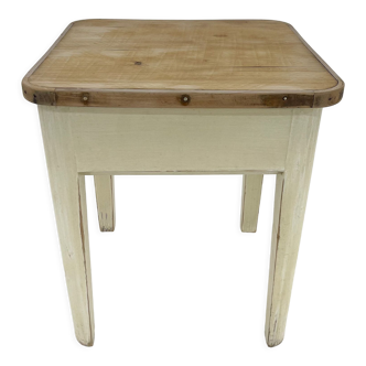 1950's Wooden Stool with Storage Space