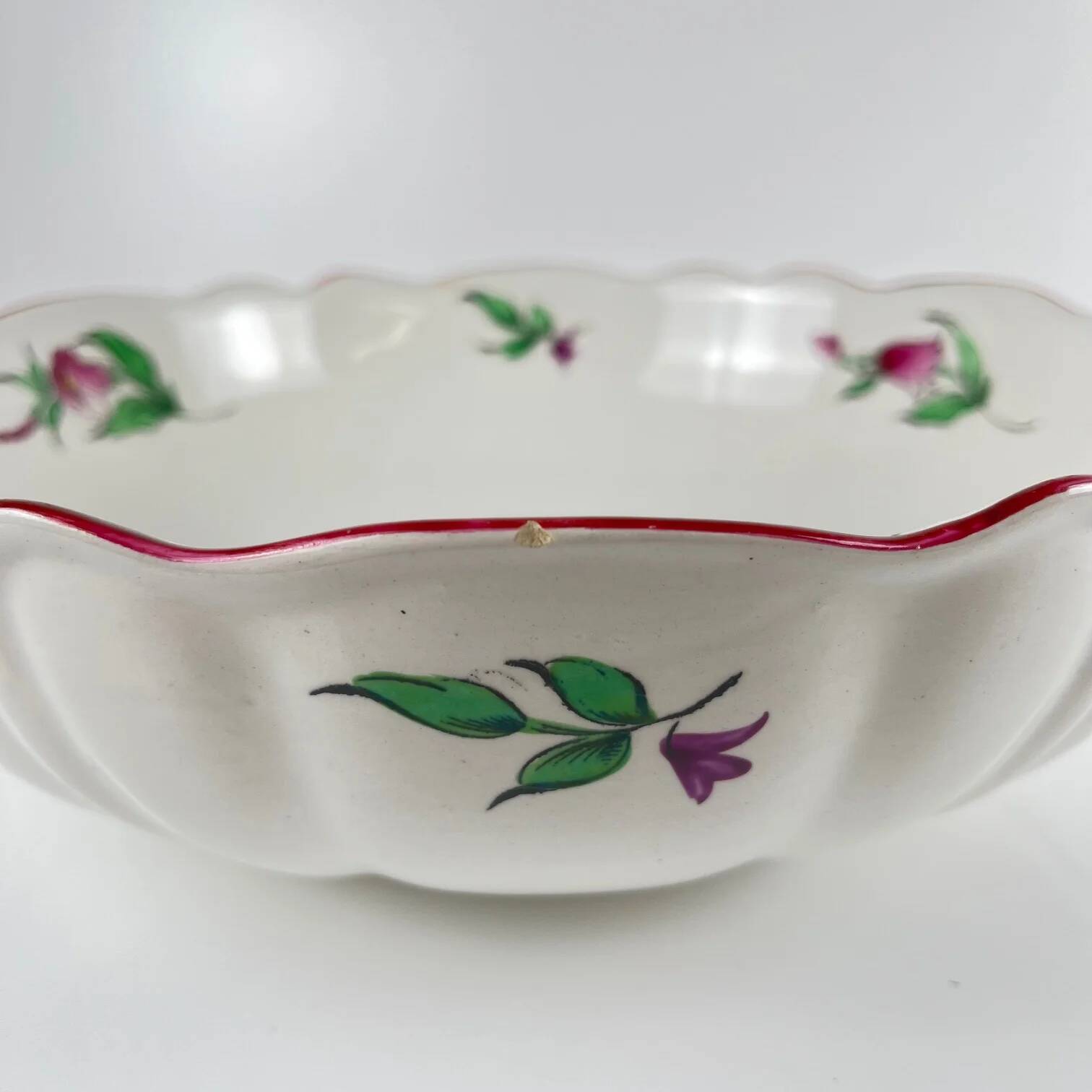 Fluted edge salad bowl model Réverbère by KG Lunéville