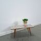 Table d'appoint en formica Opal avec pieds en bois, table à plantes