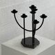 Bougeoir en métal et socle en quartz noir