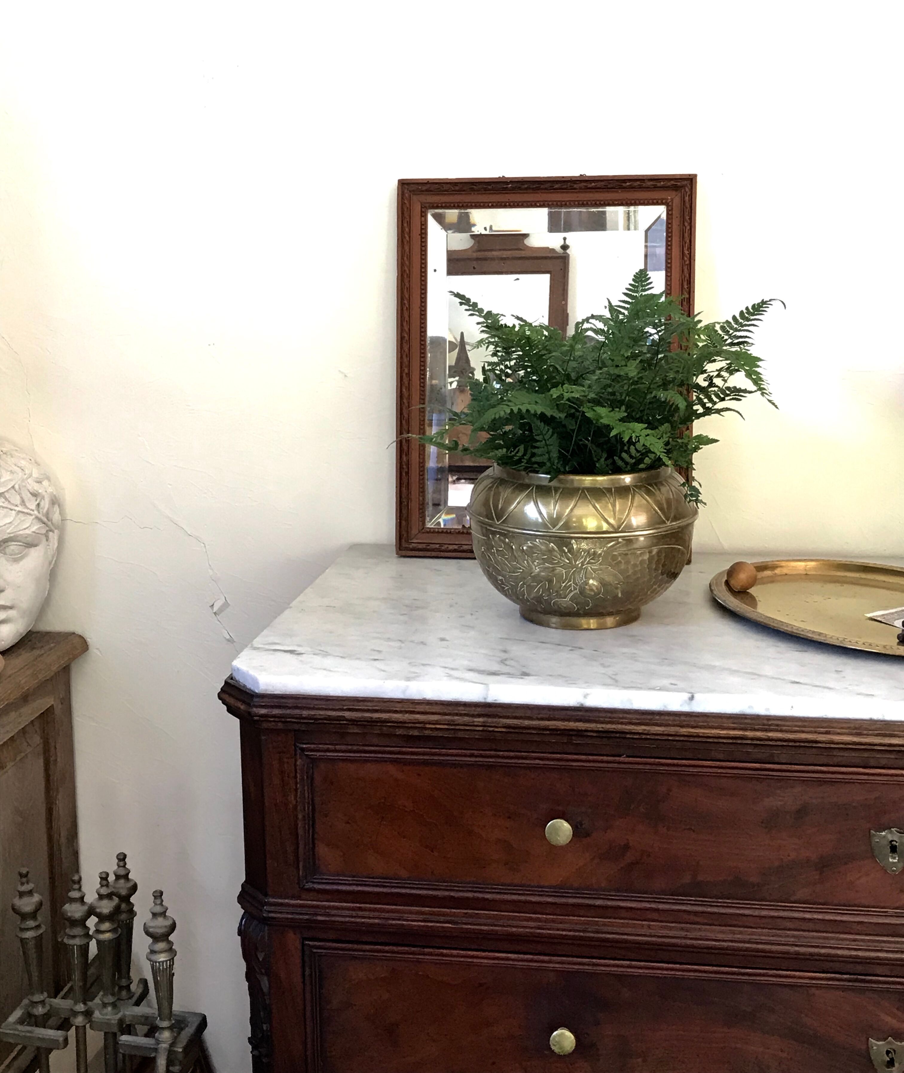 Vintage brass pot cover