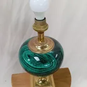 Ceramic lamp with gold metal from the 80s