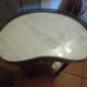 Pair of Antique Louis XVI Style Bean-Shaped Bedside Tables - Marble Top