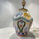 Vintage table lamp in Italian ceramic / Faience lamp