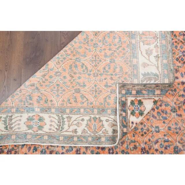 Tapis turc vintage fait main orange 180x286