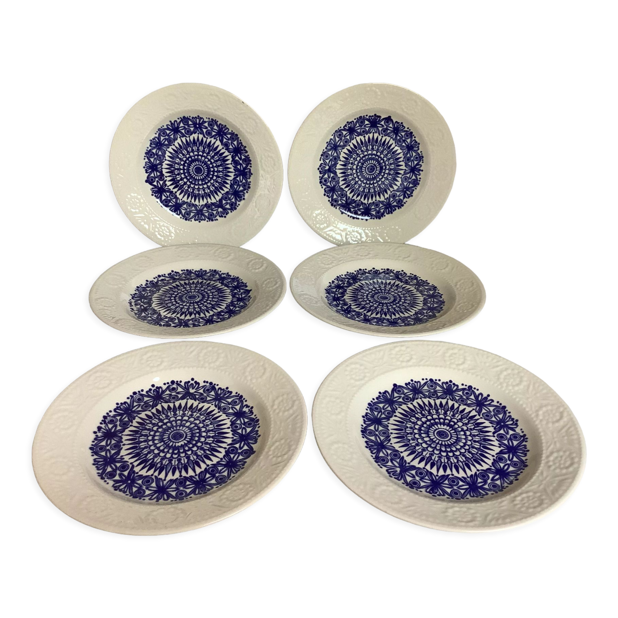 Set of 6 plates Boch La Louvière Belgium