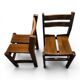 Paire de chaises en orme massif, style Maison Regain