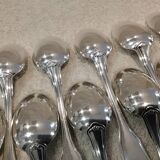 12 silver-plated coffee spoons, Christofle Vendome, 13.6 cm