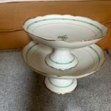 Set of 2 compotier in porcelain of Paris circa 1860