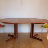 Scandinavian oval table in teak 2 60s extensions