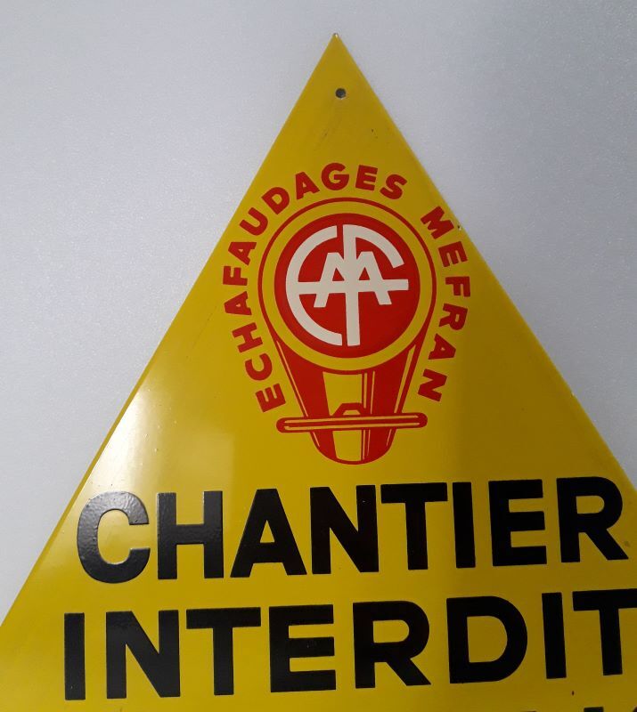 Plaque tole peinte "chantier interdit au public"