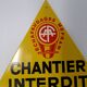 Plaque tole peinte "chantier interdit au public"
