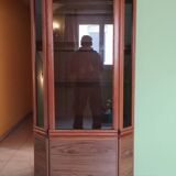 Storage unit with glass cabinet in the upper part by Van Pelt