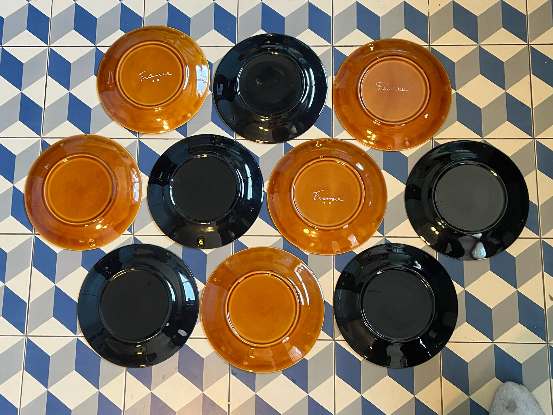 10 assiettes plates Robert Picault poisson