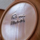Handmade stoneware service signed Vallauris