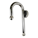 Space-age tubular wall light, chromed metal, Italy, 1970s