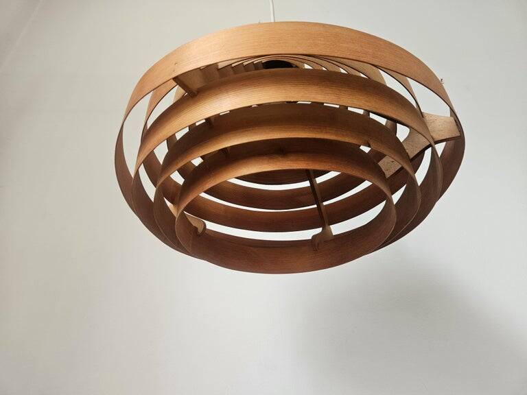 Midcentury Veneer Pendant in style of Hans-Agne Jakobsson, Denmark, 1970s