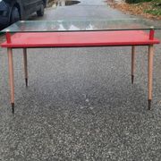 Vintage desk table with tapered legs