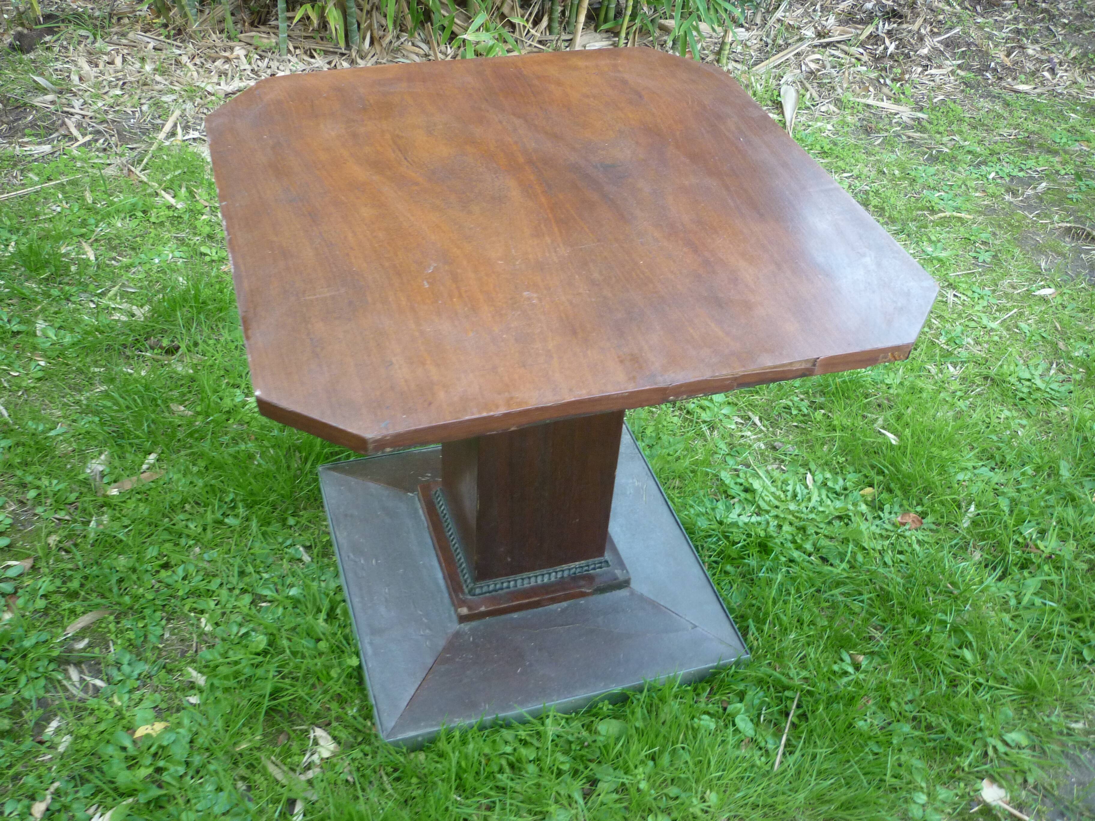 Octagonal wooden lounge table 1940-50