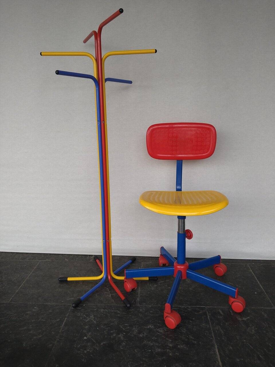 Ikea vintage high chair and coat rack