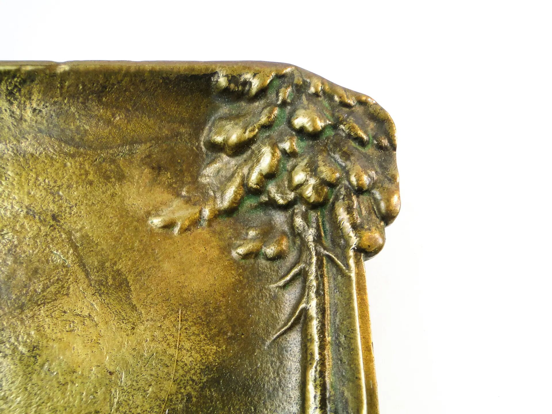 Porte-cartes Art Nouveau, laiton, Pologne, années 1930