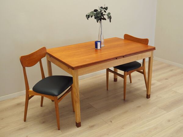 Table extensible, design danois, années 1970, fabricant : SKM