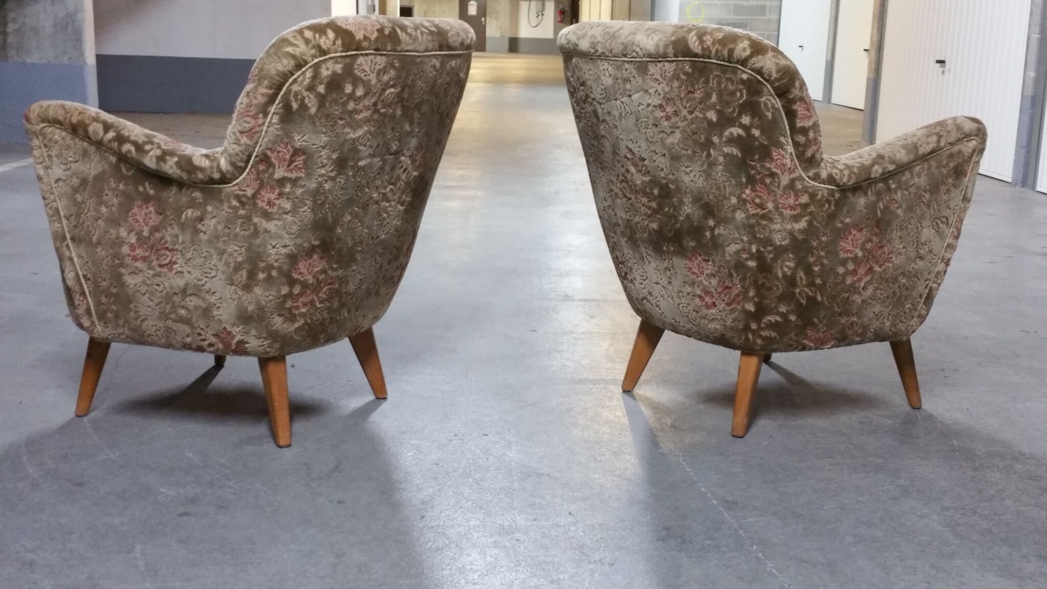 Pair of armchairs flower 50s