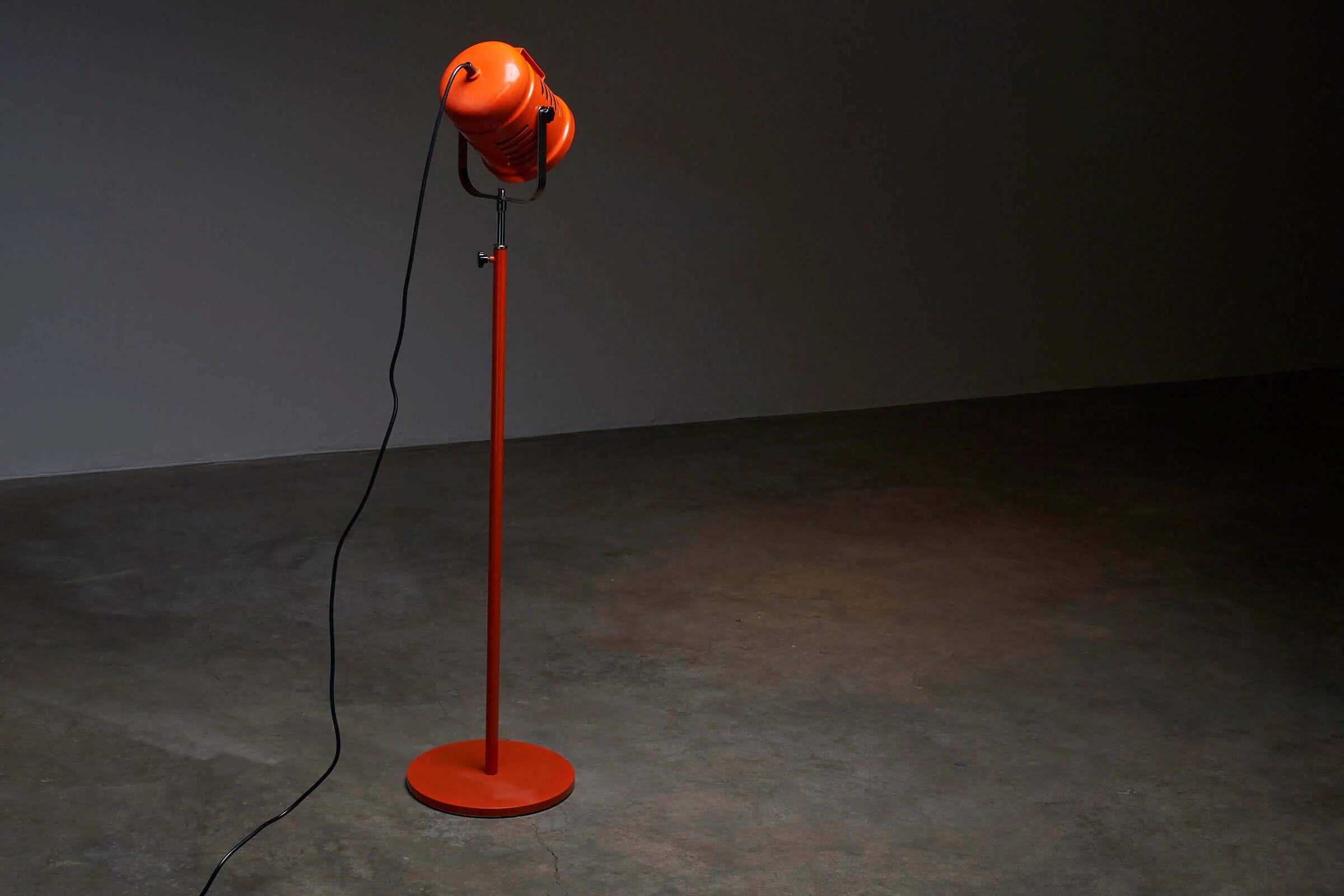 Bright orange spot floor lamp by Aneta