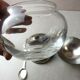 Old breakfast service, confectioner, sugar bowl, silver metal ball + glass