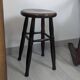 Old turned wooden bistro stool – dark brown patina