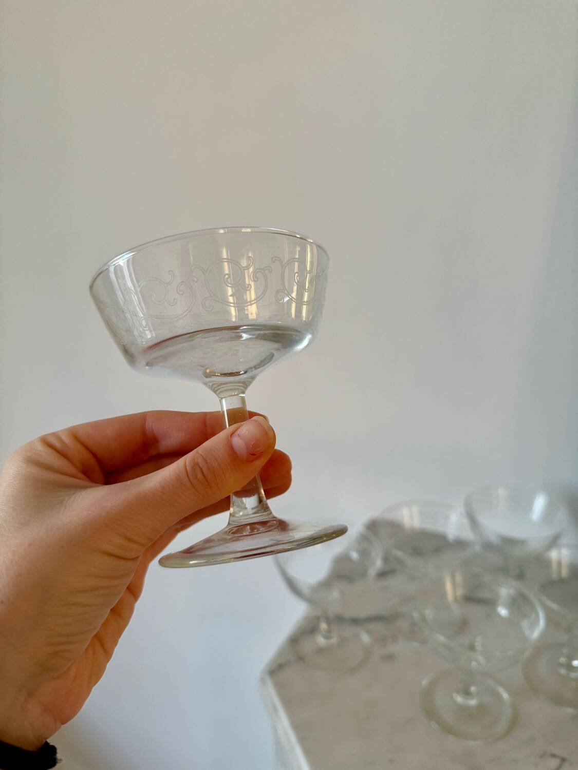 Engraved champagne glasses