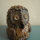 Ancienne sculpture chouette céramique terre cuite old ceramic owl statuette