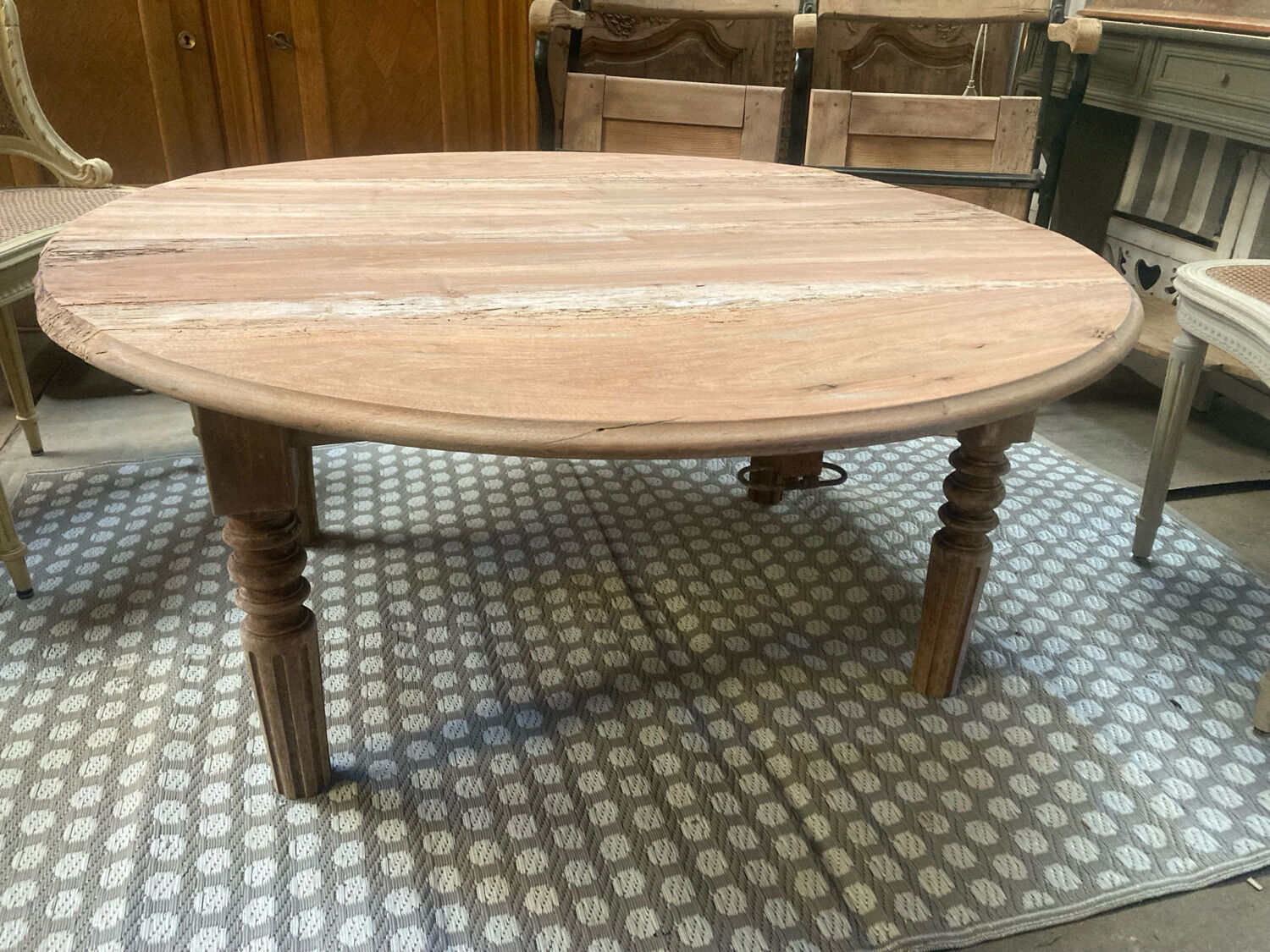 Round farmhouse coffee table
