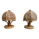 Pair of Italian rattan lamps