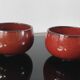 Duo de coupelles vintage en céramique rouge émaillée