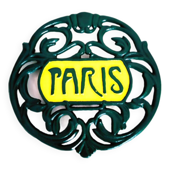 PARIS vintage cast iron trivet