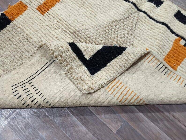Handmade Moroccan wool rug, size 140 x 260 cm