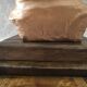 Bust in raw earth of atelier bust face of woman signed j.c.g.