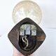 2 Art Deco ball wall lights Wood Cut glass Functional