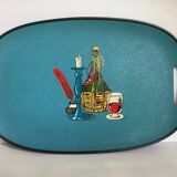 Vintage tray with scoubidou handles