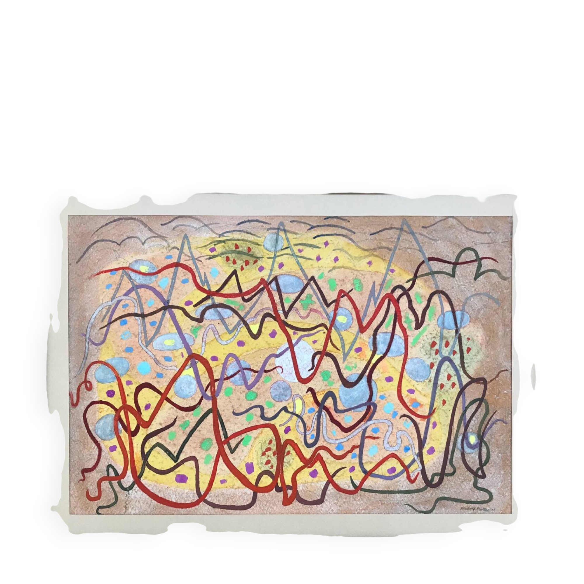 Rudolf möller 1881-1967.composition,1918.gouache et aquarelle