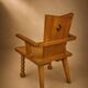 Paire fauteuils brutaliste chêne France Circa 1950