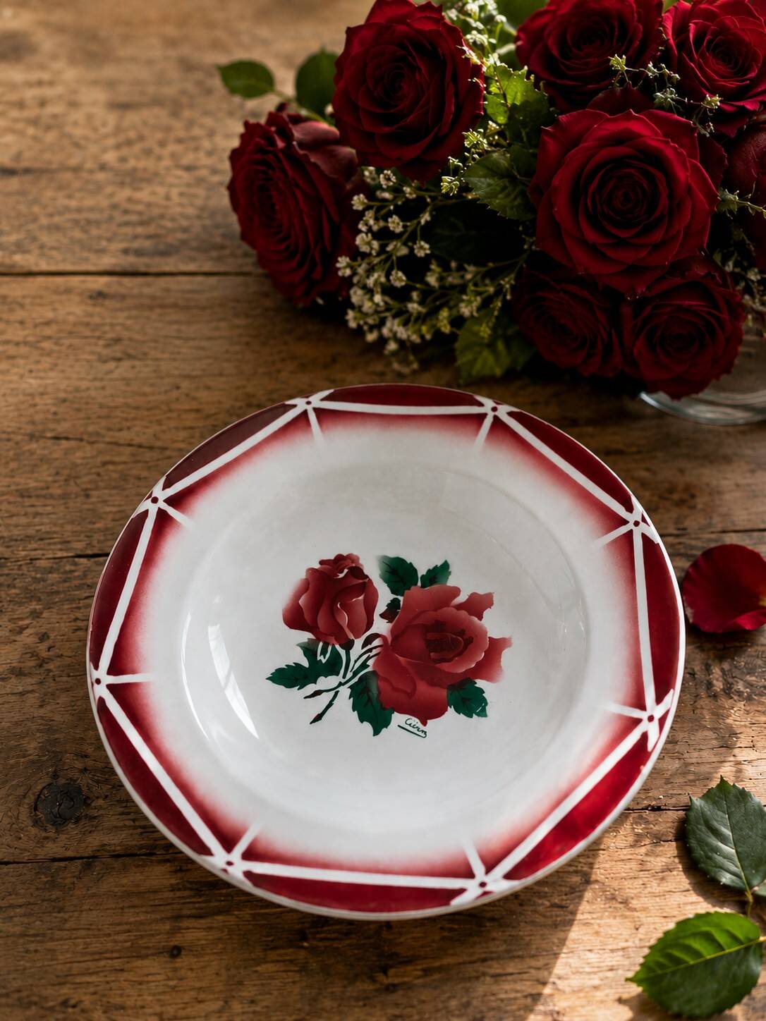Set of deep plates Digoin Sarreguemines model Cibon